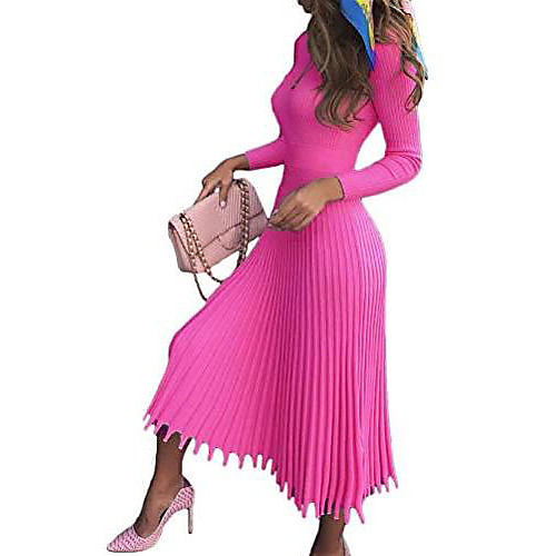 

sweater dresses long sweat dress ladies solid color casual autumn dress sweater dress tops rose 34