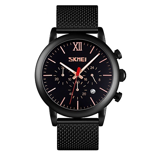 

SKMEI Men's Steel Band Watches Analog Quartz Stylish Calendar / date / day Chronograph / One Year / Stainless Steel