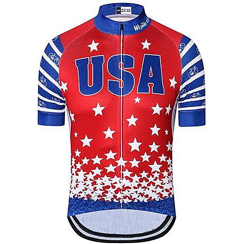 

21Grams Men's Short Sleeve Cycling Jersey Red Bike Jersey Mountain Bike MTB Road Bike Cycling Breathable Quick Dry Sports Clothing Apparel / Athletic
