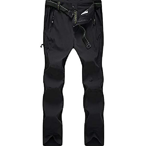 

men's hiking pants quick-drying outdoor pants waterproof windproof trekking pants camping breathable functional pants with belt, kz9928m-black-m