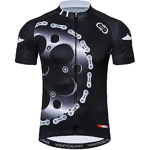 

21Grams Men's Short Sleeve Cycling Jersey Black Bike Jersey Mountain Bike MTB Road Bike Cycling Breathable Quick Dry Sports Clothing Apparel / Athletic