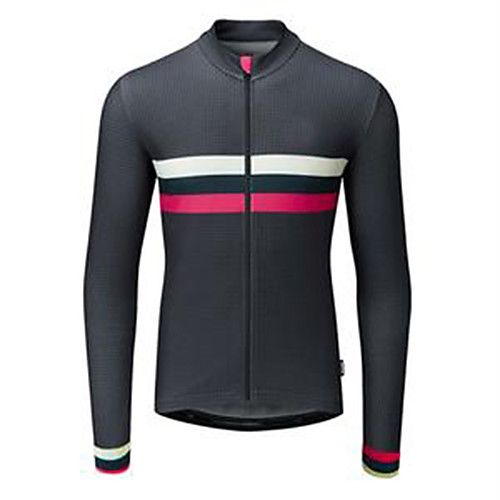 

21Grams Men's Long Sleeve Cycling Jersey Black Stripes Bike Jersey Mountain Bike MTB Road Bike Cycling Breathable Sports Clothing Apparel / Athletic
