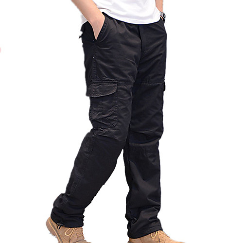 

Men's Hiking Cargo Pants Solid Color Winter Outdoor Fleece Lining Comfortable Anti-tear Multi-Pockets Cotton Bottoms Black (A section) B black B Army Green B dark gray Army green (A section) Fishing