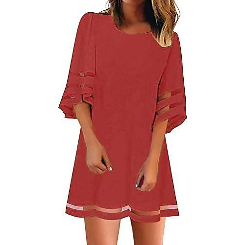 

summer dress women tshirt dress round neck short sleeve mini dress dresses long shirt loose tunic with bowknot sleeves red de 38