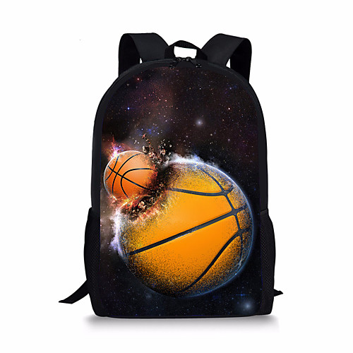 

Unisex Polyester School Bag Large Capacity Zipper Geometric 3D Print Daily Outdoor Backpack White yellow Bronze Black Blue Purple