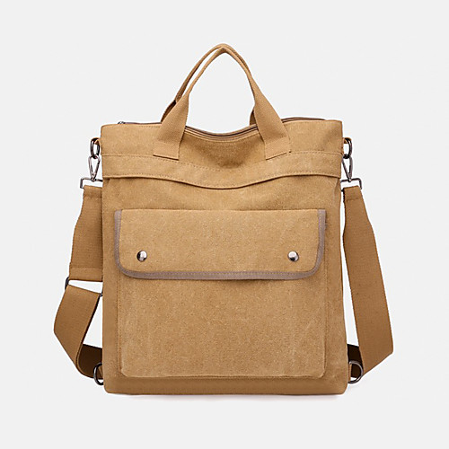 

Women's Bags Canvas Top Handle Bag Zipper Daily Outdoor Backpack Handbags Baguette Bag Black Yellow Almond Green
