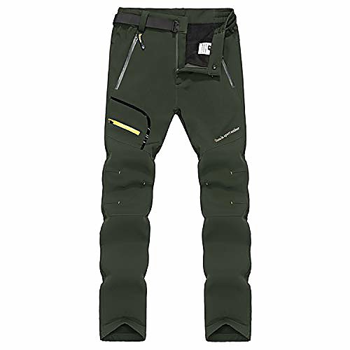 

men outdoor hiking pants waterproof mountain fleece lined pants lightweight windproof winter ski trousers