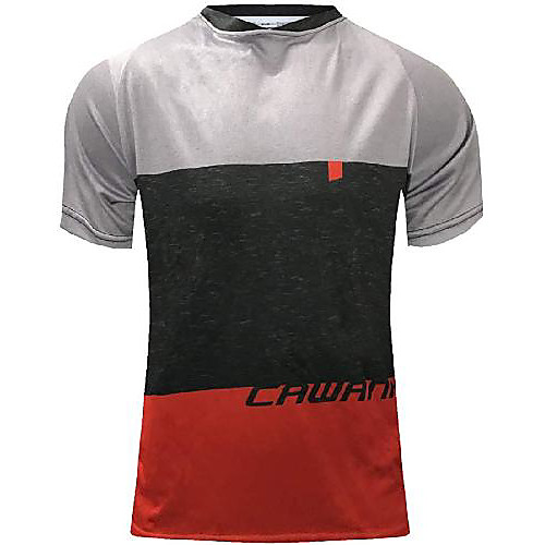 

21Grams Men's Short Sleeve Downhill Jersey Spandex Red Patchwork Bike Jersey Top Mountain Bike MTB Road Bike Cycling Breathable Quick Dry Sports Clothing Apparel / Athletic