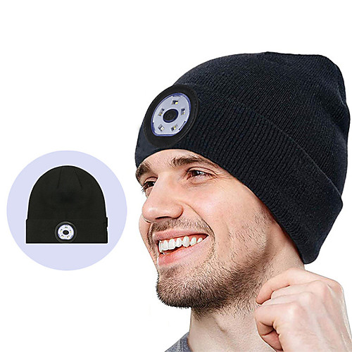 

M1-L USB LED Light LED Beanie Hat with Light LED Emitters 3 Mode Portable LED Durable Lightweight Camping / Hiking / Caving Everyday Use Hunting Black