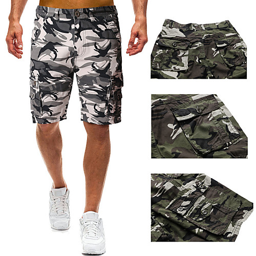 

Men's Hiking Shorts Hiking Cargo Shorts Camo Summer Outdoor 10 Ventilation Multi-Pockets Breathable Soft Cotton Shorts Bottoms Army Green Grey Hunting Fishing Climbing 28 29 30 31 32