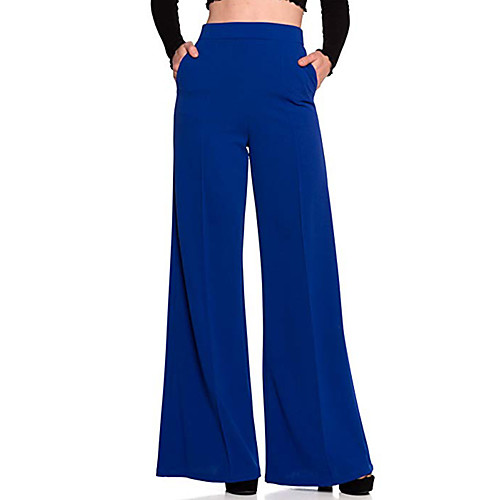 

Women's Basic Breathable Daily Bootcut Pants Pants Solid Colored Full Length White Black Blue Red Navy Blue