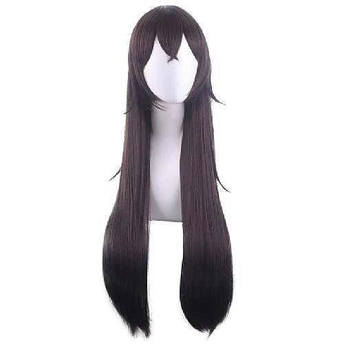 

Cosplay Wig Amber Straight With Bangs Wig Long Dark Brown Synthetic Hair 32 inch Women's Anime Fashionable Design Cosplay Brown