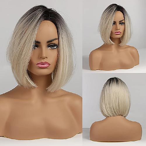 

Synthetic Wig Straight With Bangs Wig Short A10 A11 A12 A13 A1 Synthetic Hair Women's Fashionable Design Silky Ombre Hair Blonde Brown