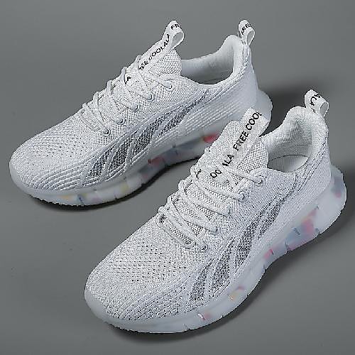 

Unisex Trainers Athletic Shoes Daily Walking Shoes Tissage Volant Breathable Non-slipping Wear Proof White Black Gray Fall