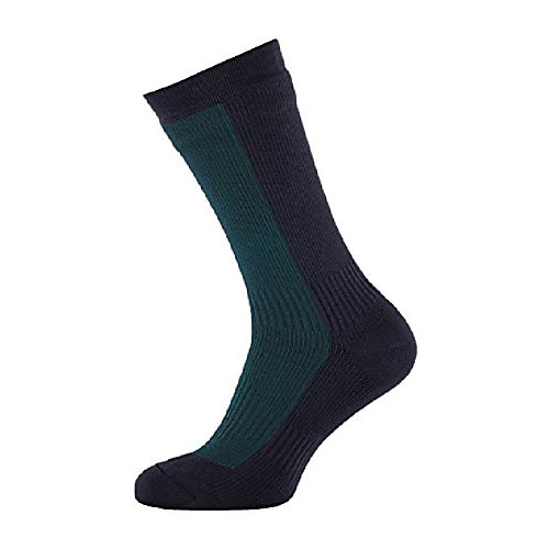 

waterproof hiking mid length sock, pine/black, large