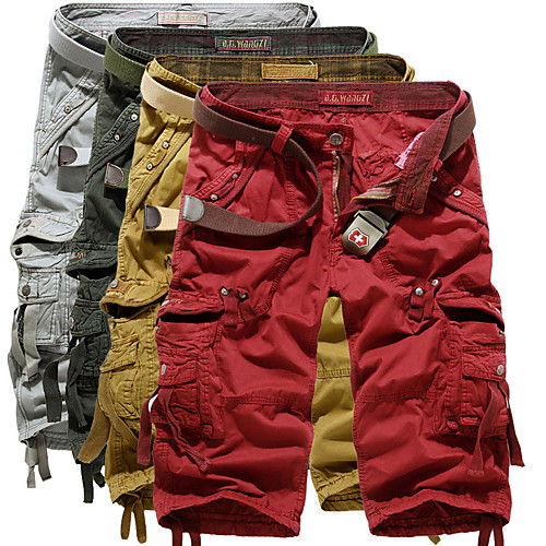 

Men's Hiking Cargo Shorts Solid Color Summer Outdoor 12 Loose Breathable Anti-tear Multi-Pocket Cotton Shorts Dark Grey White Red Army Green Burgundy Hunting Fishing Climbing 29 30 31 32 34
