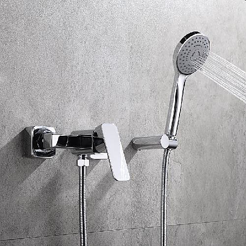 

Shower System Set - Handshower Included Contemporary Chrome Mount Outside