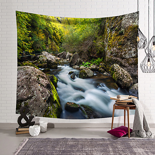 

wall tapestry art decor blanket curtain hanging home bedroom living room decoration jungle creek trail polyester