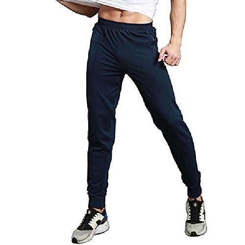 

mens trousers gym jogging classic casual pants running tracksuit training skinny slim fit sweatpants with pockets blue m