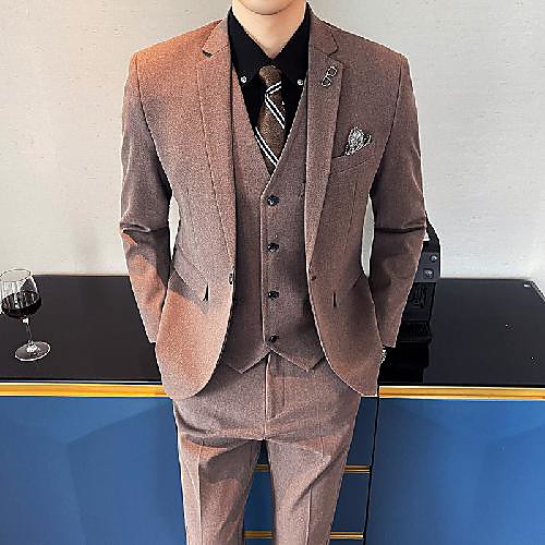 

Tuxedos Standard Fit Shawl Collar Single Breasted One-button Polyester Solid Color