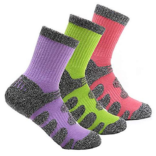 

3 pairs walking hiking socks for women no blister, breathable, warm, moisture wicking, full terry cushion inside (style3)