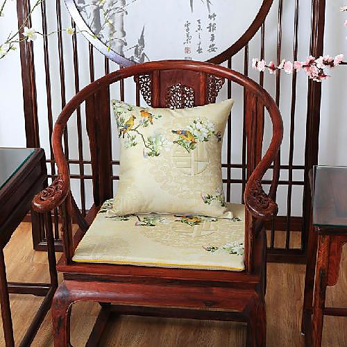 

1 pcs Linen Pillow Cover, Floral&Plants Luxury Modern Square Zipper Traditional Classic