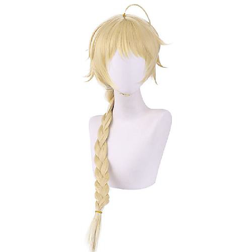 

Cosplay Wig Straight Braid With Bangs Wig Long Blonde Synthetic Hair 24 inch Women's Anime Cosplay Easy to Carry Blonde
