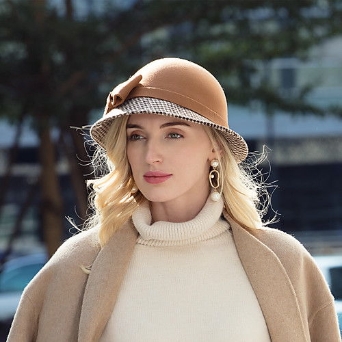 

Headwear Elegant 100% Wool Hats with Bowknot 1pc Casual / Daily Wear Headpiece