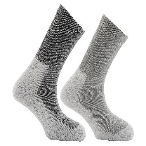 

horizon deluxe coolmax outdoor 2 pack sock - black & grey, size 8-12