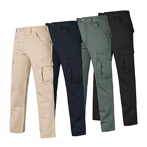 

Men's Hiking Pants Trousers Hiking Cargo Pants Solid Color Outdoor Breathable Ventilation Soft Comfortable Cotton Pants / Trousers Black Army Green Khaki Dark Navy Hunting Fishing Climbing 28 29 30