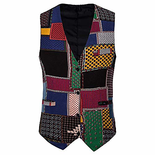 

suit vest elegant slim fit business wedding ethnic style print large sizes, men vintage sleeveless cotton blend tops festive coat mens suit waistcoat m-xxxxl 3xl 4xl