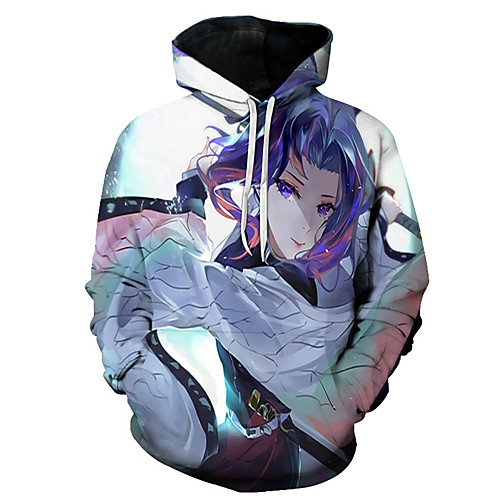 

Inspired by Demon Slayer Kochou Shinobu Cosplay Costume Hoodie Polyester / Cotton Blend 3D Printing Hoodie For Women's / Men's