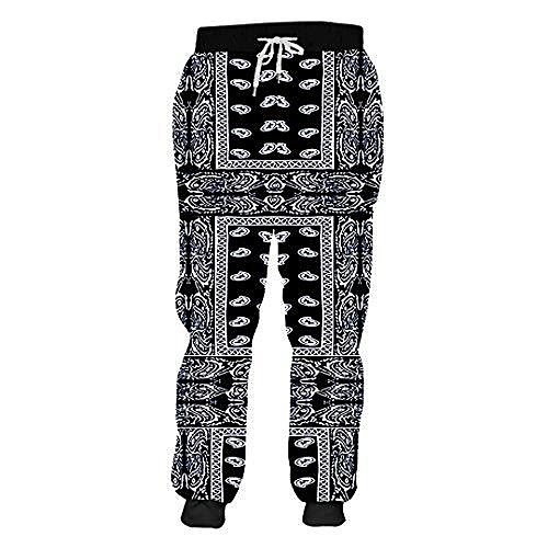 

emoji 3d black bandana paisly printed jogger pants sweatpants cashew flower sweat pants bandana paisley