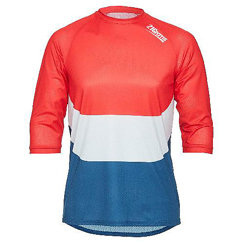 

21Grams Men's Long Sleeve Downhill Jersey Red Patchwork Bike Jersey Top Mountain Bike MTB Road Bike Cycling UV Resistant Quick Dry Sports Clothing Apparel / Athletic