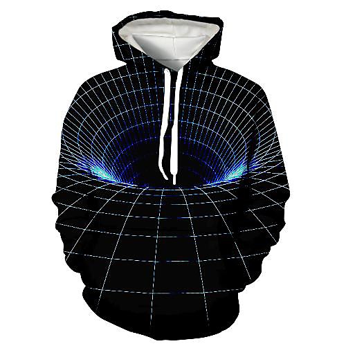 

Men's Pullover Hoodie Sweatshirt Graphic Optical Illusion 3D Print Hooded Daily 3D Print 3D Print Casual Hoodies Sweatshirts Long Sleeve Black