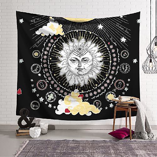 

Tarot Divination Wall Tapestry Art Decor Blanket Curtain Hanging Home Bedroom Living Room Decoration Mysterious Bohemian Sun Polyester