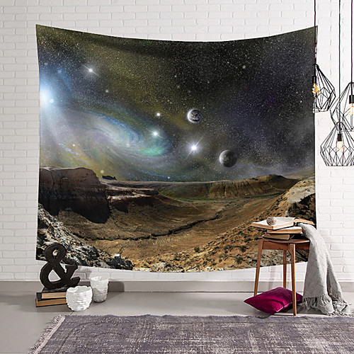 

wall tapestry art decor blanket curtain hanging home bedroom living room decoration desert starry sky planet polyester