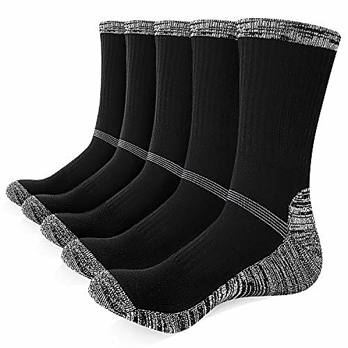 

mens hiking walking socks 5 pair outdoor recreation socks wicking cushion crew socks - gray - one_size