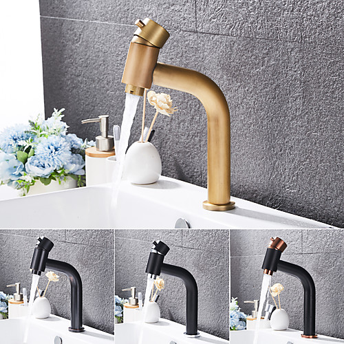 

Bathroom Sink Faucet - Waterfall Antique Brass / Electroplated Centerset Single Handle One HoleBath Taps
