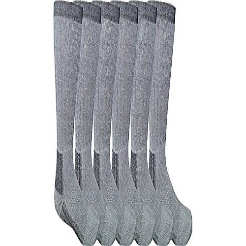 

6 pairs merino wool socks for men, hunting hiking backpacking thermal sock by wsd (gray w/ black sole)