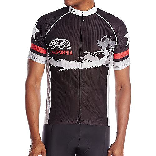 

21Grams Men's Short Sleeve Cycling Jersey Black Bike Jersey Top Mountain Bike MTB Road Bike Cycling Breathable Quick Dry Sports Clothing Apparel / Athletic