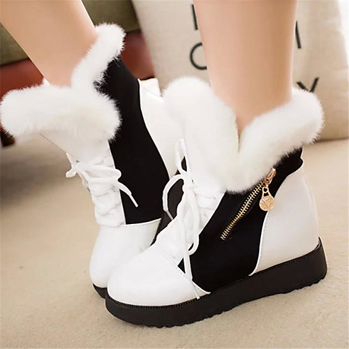 

women fur lining warm winter casual mid-calf snow boots