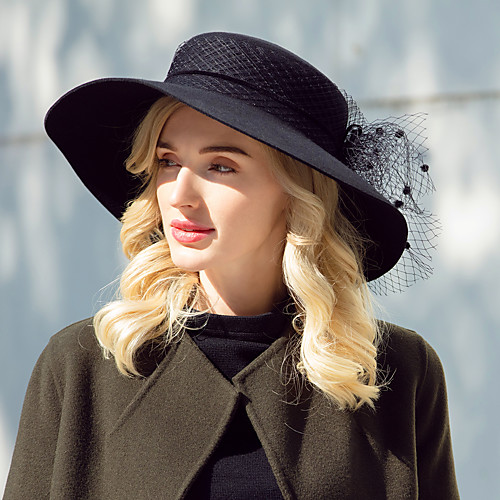 

Headwear Casual / Daily 100% Wool Hats with Lace 1pc Casual / Daily Wear Headpiece