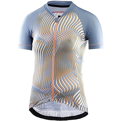 

21Grams Men's Short Sleeve Cycling Jersey Sky Blue Stripes Bike Jersey Mountain Bike MTB Road Bike Cycling Breathable Sports Clothing Apparel / Athletic