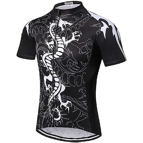 

21Grams Men's Short Sleeve Cycling Jersey Black Dragon Bike Jersey Mountain Bike MTB Road Bike Cycling Breathable Quick Dry Sports Clothing Apparel / Athletic