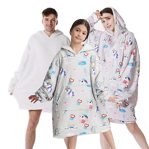 

Inspired by Cosplay Unicorn Masquerade Hoodie Polyester / Cotton Blend Unicorn Printing blanket Hoodie For Women's / Men's