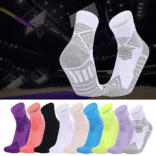 

Women's Men's Hiking Socks 1 Pair Winter Outdoor Breathable Warm Soft Stretchy Socks Patchwork POLY Chinlon White Black Purple for Fishing Climbing Camping / Hiking / Caving / Cotton