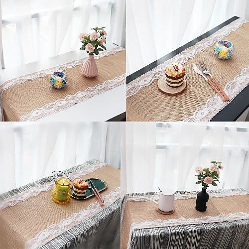 

Table Runner Linens Christmas European Style Solid Colored Tabel cover Table decorations for Christmas Wedding Birthday Party / Evening Daily rectangule 18030 cm Light Brown 1 pcs