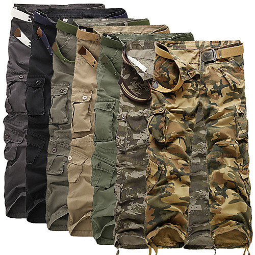 

Men's Hiking Pants Trousers Hunting Pants Tactical Cargo Pants Ventilation Quick Dry Breathable Wearproof Fall Winter Solid Colored Camo / Camouflage Elastane Cotton for Black Yellow Army Green S M L