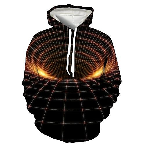 

Men's Pullover Hoodie Sweatshirt Graphic Optical Illusion 3D Print Daily 3D Print 3D Print Casual Hoodies Sweatshirts Yellow